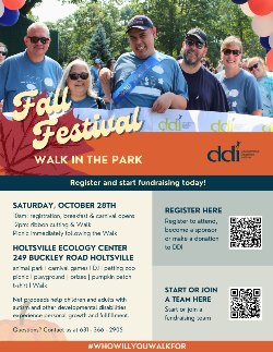 DDI\'s Fall Festival and Walk in the Park Flyer-New Date 10/28/23